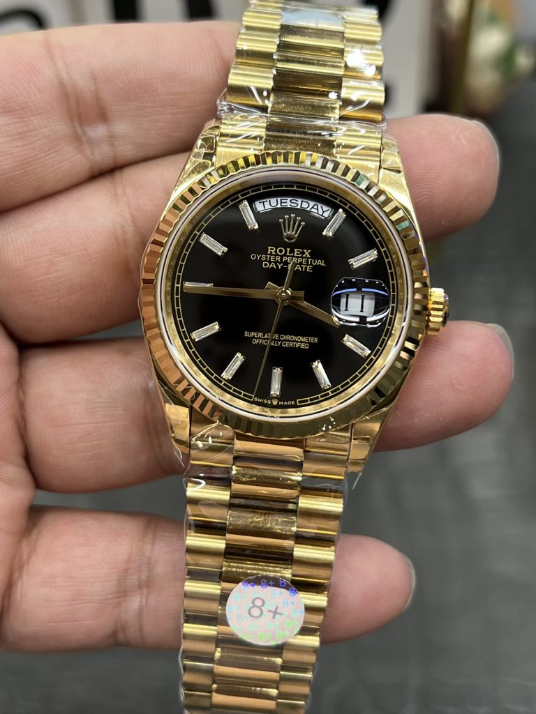 ROLEX ロレックス デイトジャスト 腕時計 メンズ 自動巻き 機械式 36mm ブラック ゴールド - 画像 4