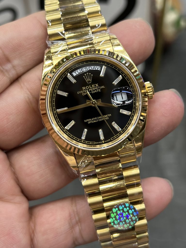 ROLEX ロレックス デイトジャスト 腕時計 メンズ 自動巻き 機械式 36mm ブラック ゴールド - 画像 5