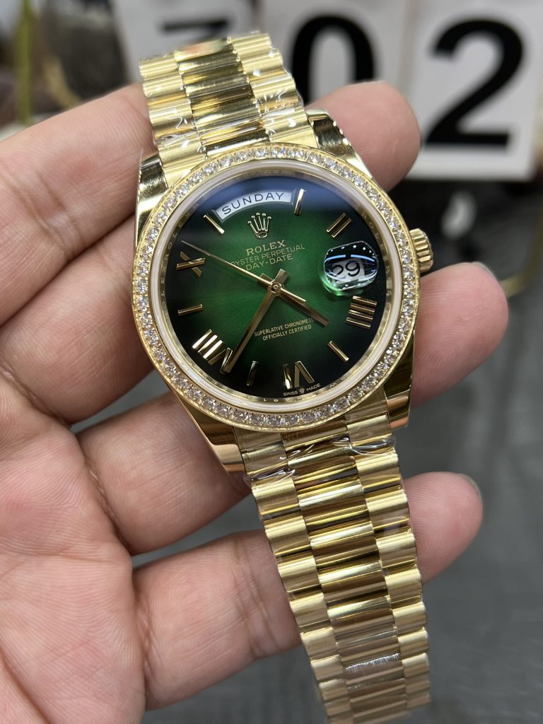 ROLEX ロレックス デイトジャスト 腕時計 メンズ 自動巻き 40mm グリーン ダイヤル ブラック - 画像 2