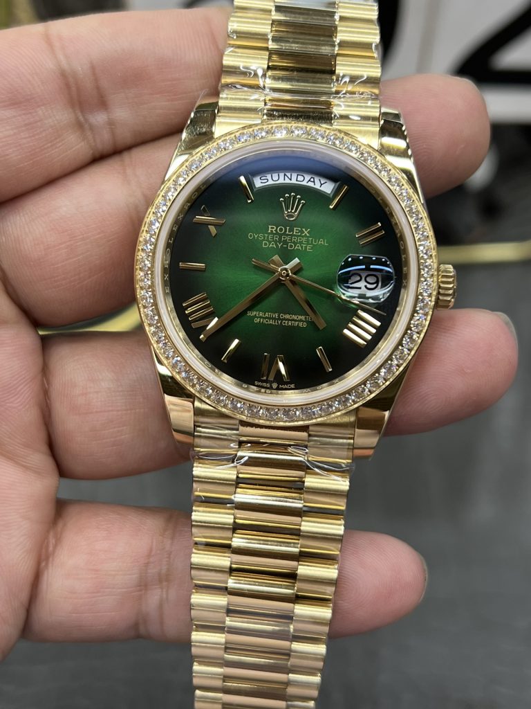 ROLEX ロレックス デイトジャスト 腕時計 メンズ 自動巻き 40mm グリーン ダイヤル ブラック - 画像 4