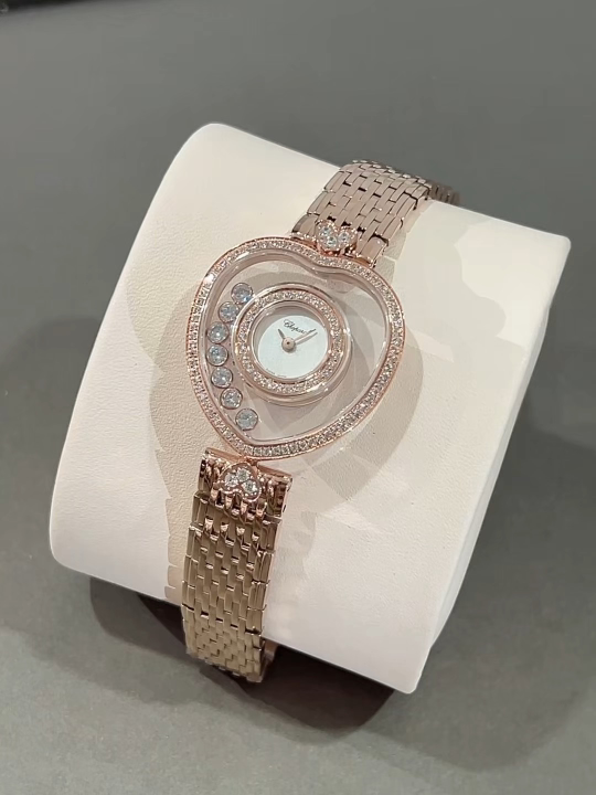 CHOPARD ショパール ハッピーダイヤモンド 腕時計 レディース 心型 ダイヤモンド プラチナ ローズゴールド 全2色 - 画像 3