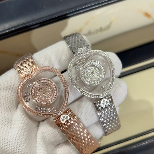 CHOPARD ショパール ハッピーダイヤモンド 腕時計 レディース 心型 ダイヤモンド プラチナ ローズゴールド 全2色 - 画像 5