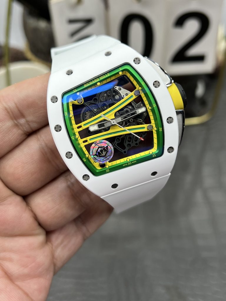 RICHARD MILLE リチャードミル 腕時計 メンズ 自動巻き 機械式 41mm ホワイト ブラック グリーン レッド - 画像 2