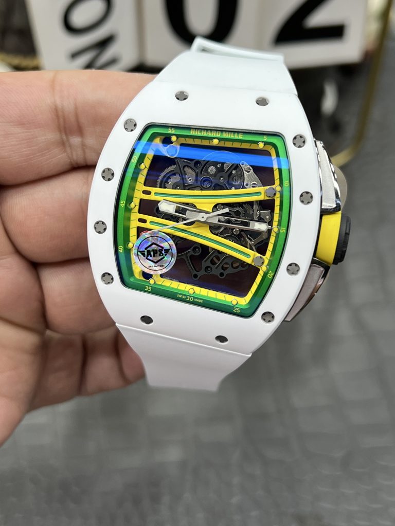 RICHARD MILLE リチャードミル 腕時計 メンズ 自動巻き 機械式 41mm ホワイト ブラック グリーン レッド - 画像 4