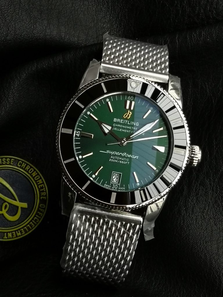BREITLING ブライトリング スーパーオーシャン 腕時計 メンズ 自動巻き 機械式 メッシュバンド グリーン - 画像 3