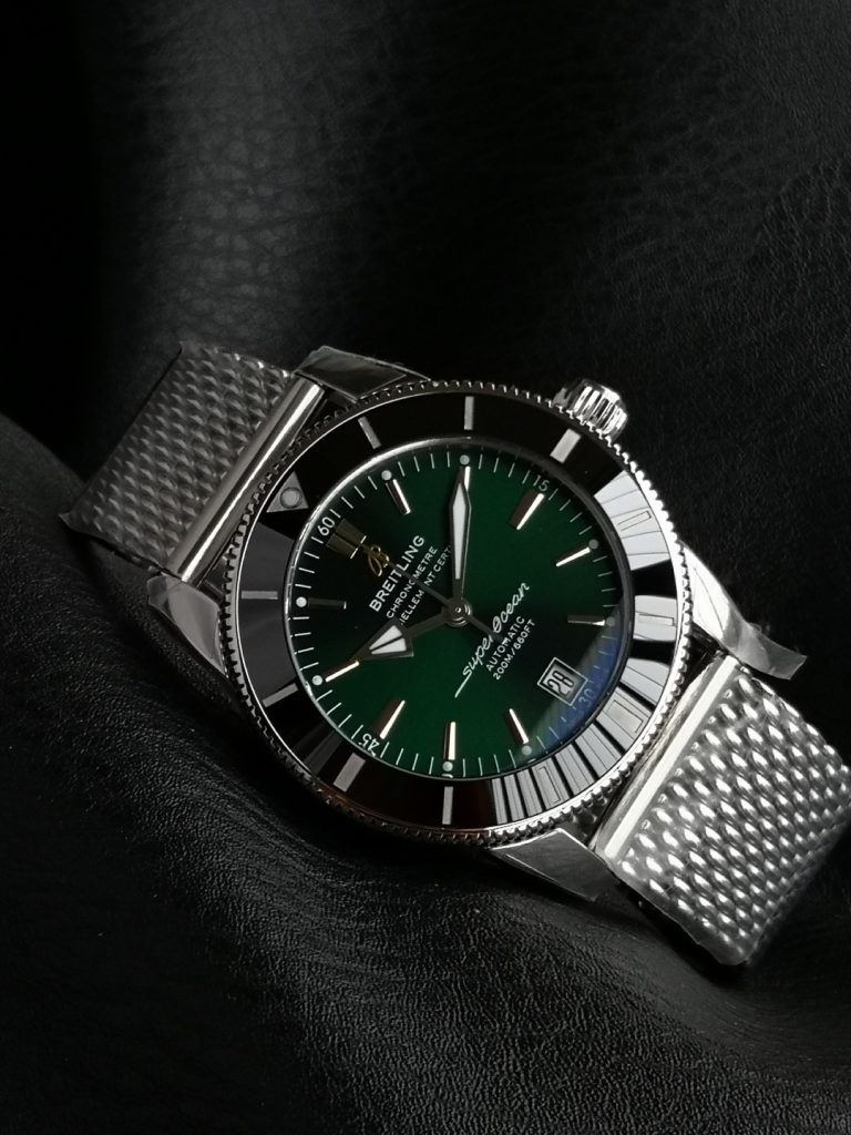 BREITLING ブライトリング スーパーオーシャン 腕時計 メンズ 自動巻き 機械式 メッシュバンド グリーン - 画像 6