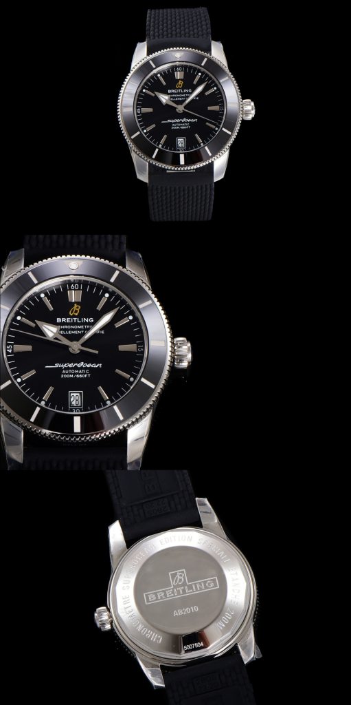 BREITLING ブライトリング スーパーオーシャン 腕時計 メンズ 自動巻き 機械式 シルバーベルト ブラック ブルー グリーン - 画像 4