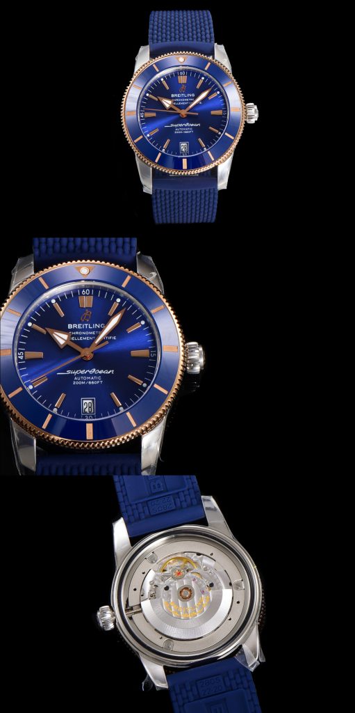 BREITLING ブライトリング スーパーオーシャン 腕時計 メンズ 自動巻き 機械式 シルバーベルト ブラック ブルー グリーン - 画像 5