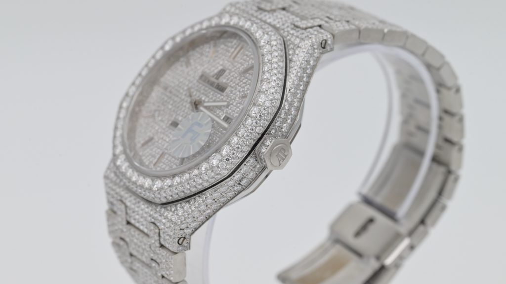 AUDEMARS PIGUET オーデマピゲ ロイヤルオーク 腕時計 メンズ 満天星 モーザンダイヤ フラワーセッティング シルバー - 画像 3