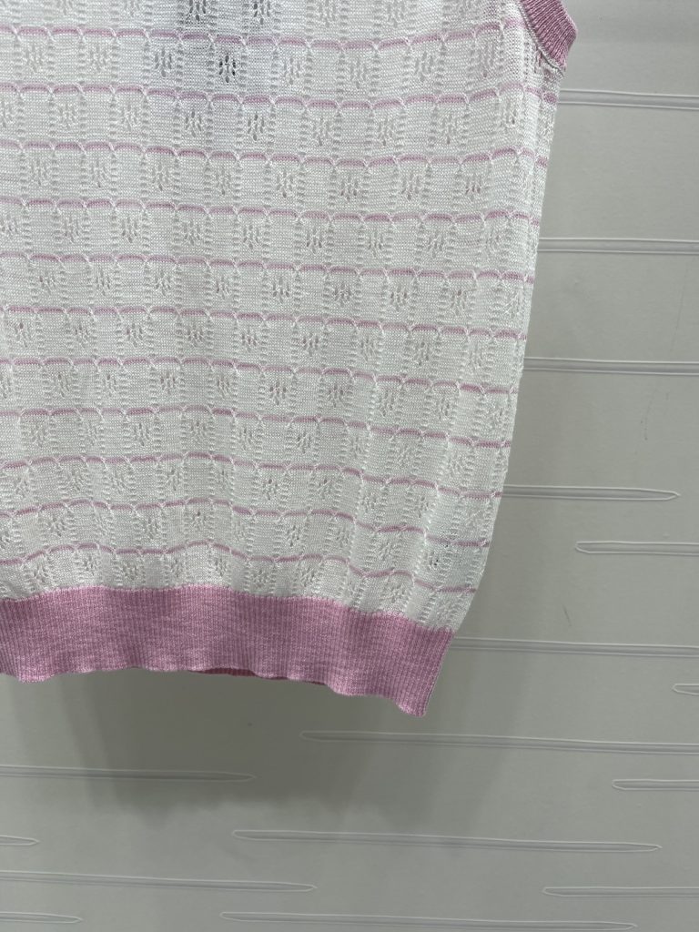 CHANEL シャネル ニット レディース ロング丈 綿混 コットン ピンク ホワイト - 画像 7