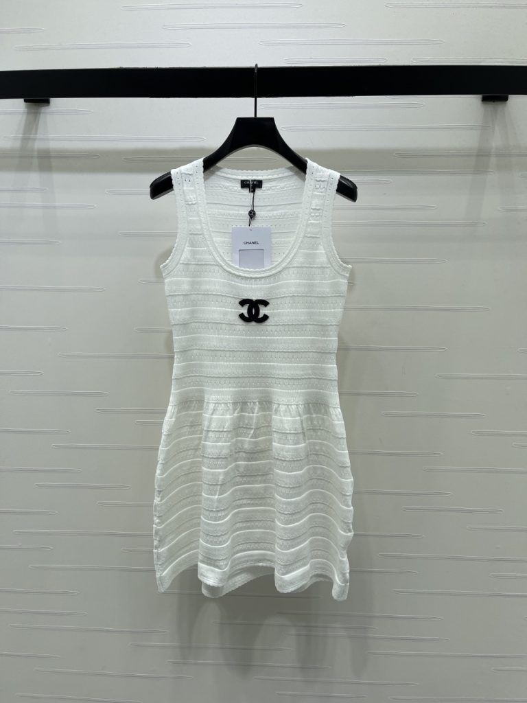 CHANEL シャネル レディース ワンピース バックレス ロゴ ニット 3色展開 - 画像 3