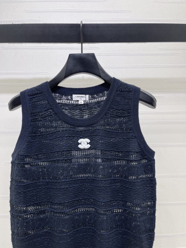 CHANEL シャネル ニット ウェア レディース レイヤード 無地 ブラック - 画像 2