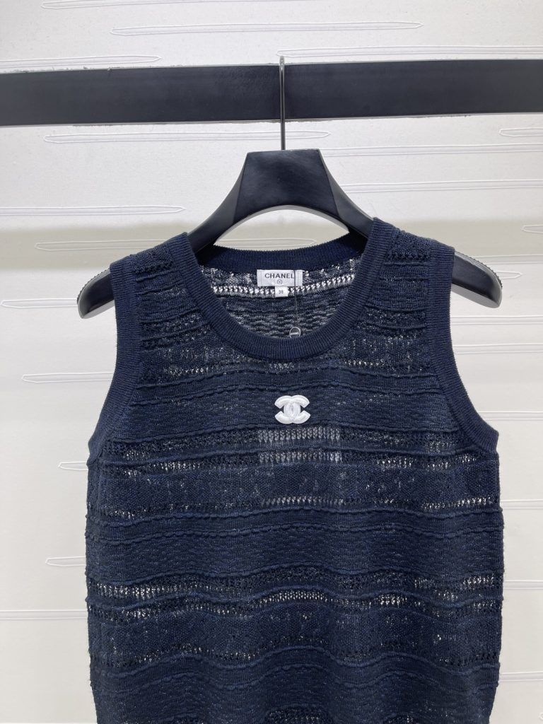 CHANEL シャネル ニット ウェア レディース レイヤード 無地 ブラック - 画像 3