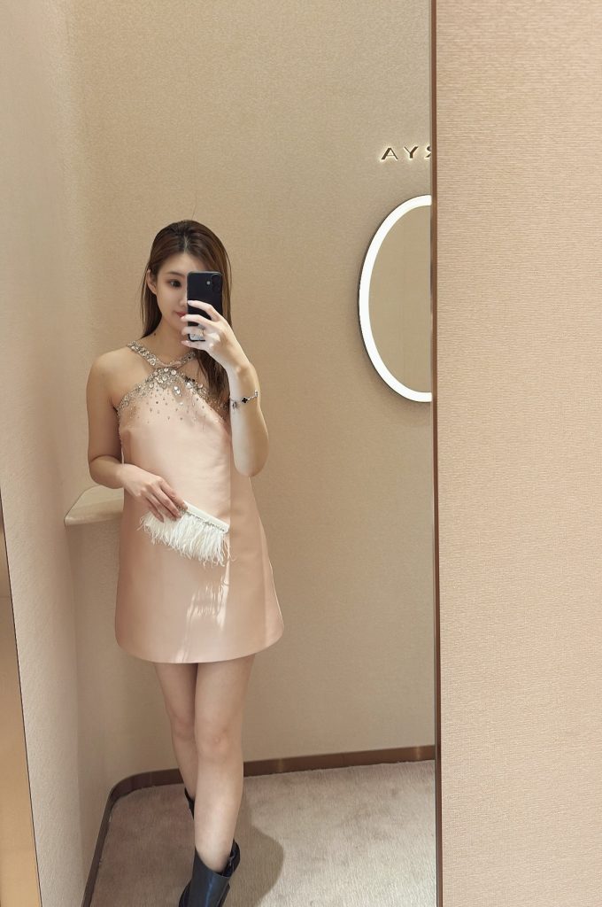 miu ミュウ フォーマルワンピース レディース サイドスリット ブラック ピンク - 画像 2