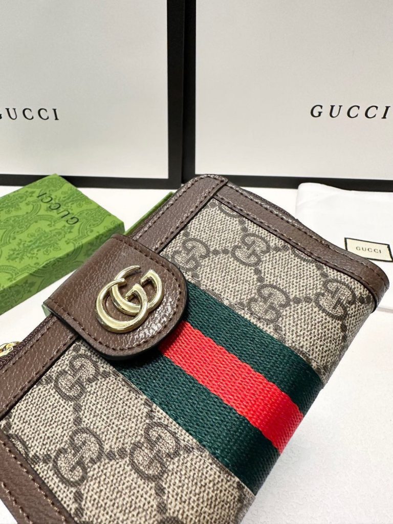 GUCCI グッチ 財布 二つ折り 軽量 シンプル メンズ レディース ブラウン - 画像 5