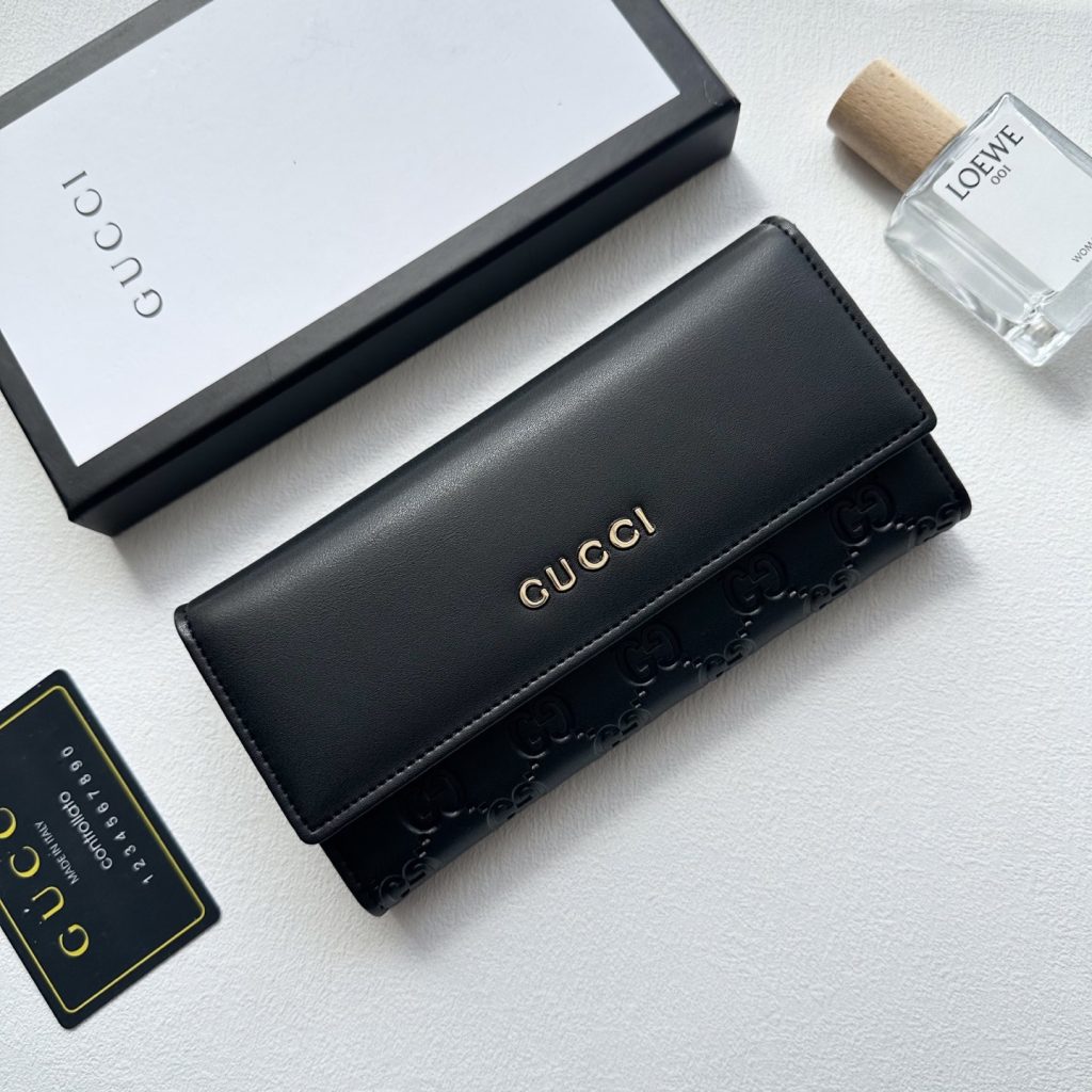 GUCCI グッチ 長財布 本革仕様 メンズ レディース 黒 - 画像 2