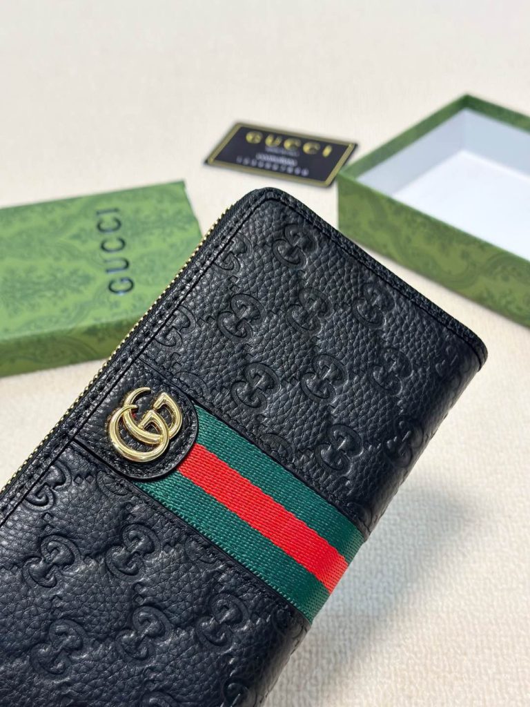 GUCCI グッチ ロングジップ长財布 本革仕様 大容量 高級感黒色 - 画像 5