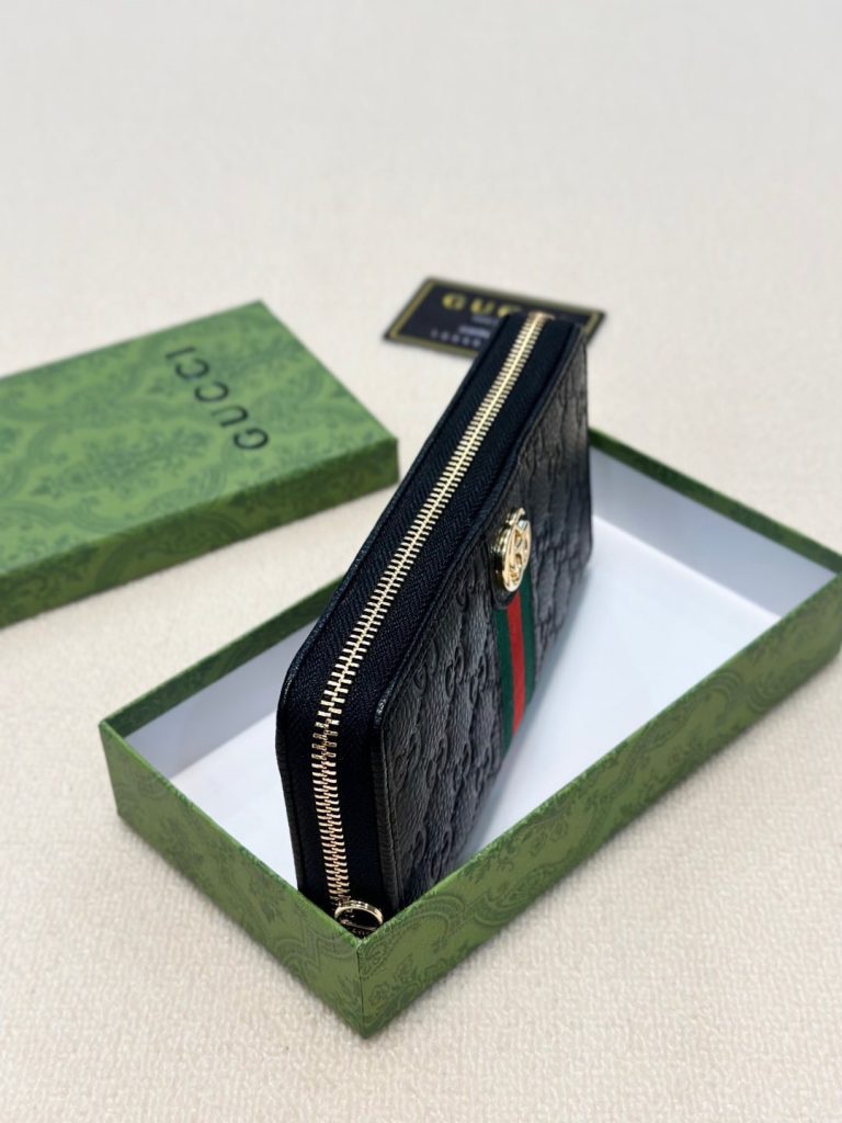 GUCCI グッチ ロングジップ长財布 本革仕様 大容量 高級感黒色 - 画像 7