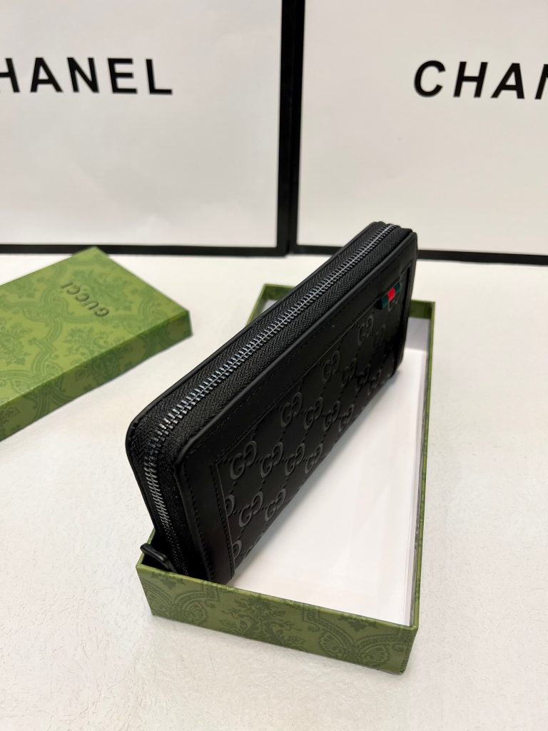 GUCCI グッチ 長財布 ラウンドファスナー 黒 本革仕様 - 画像 3