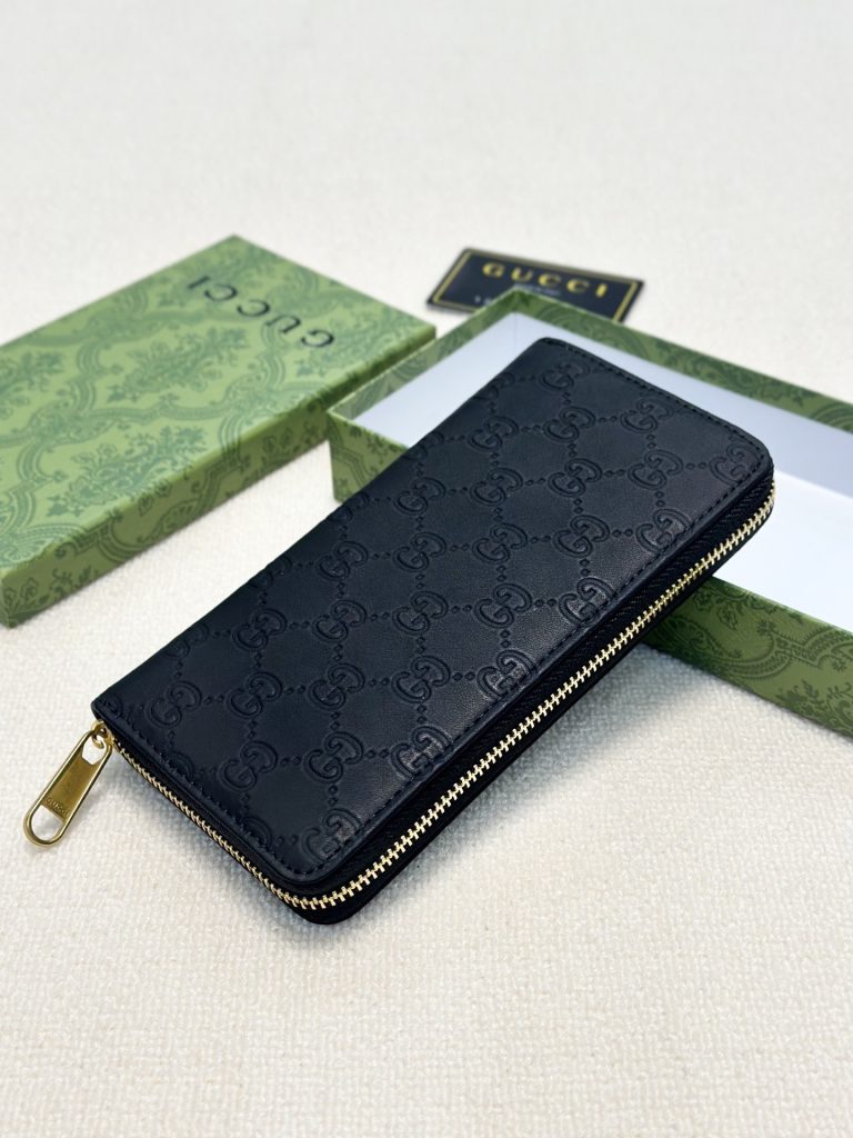 GUCCI グッチ 長財布 メンズ ビーズ ラウンドファスナー 裏地 黒 - 画像 4