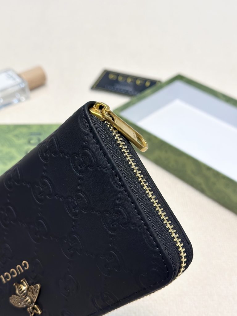 GUCCI グッチ 長財布 メンズ ビーズ ラウンドファスナー 裏地 黒 - 画像 6