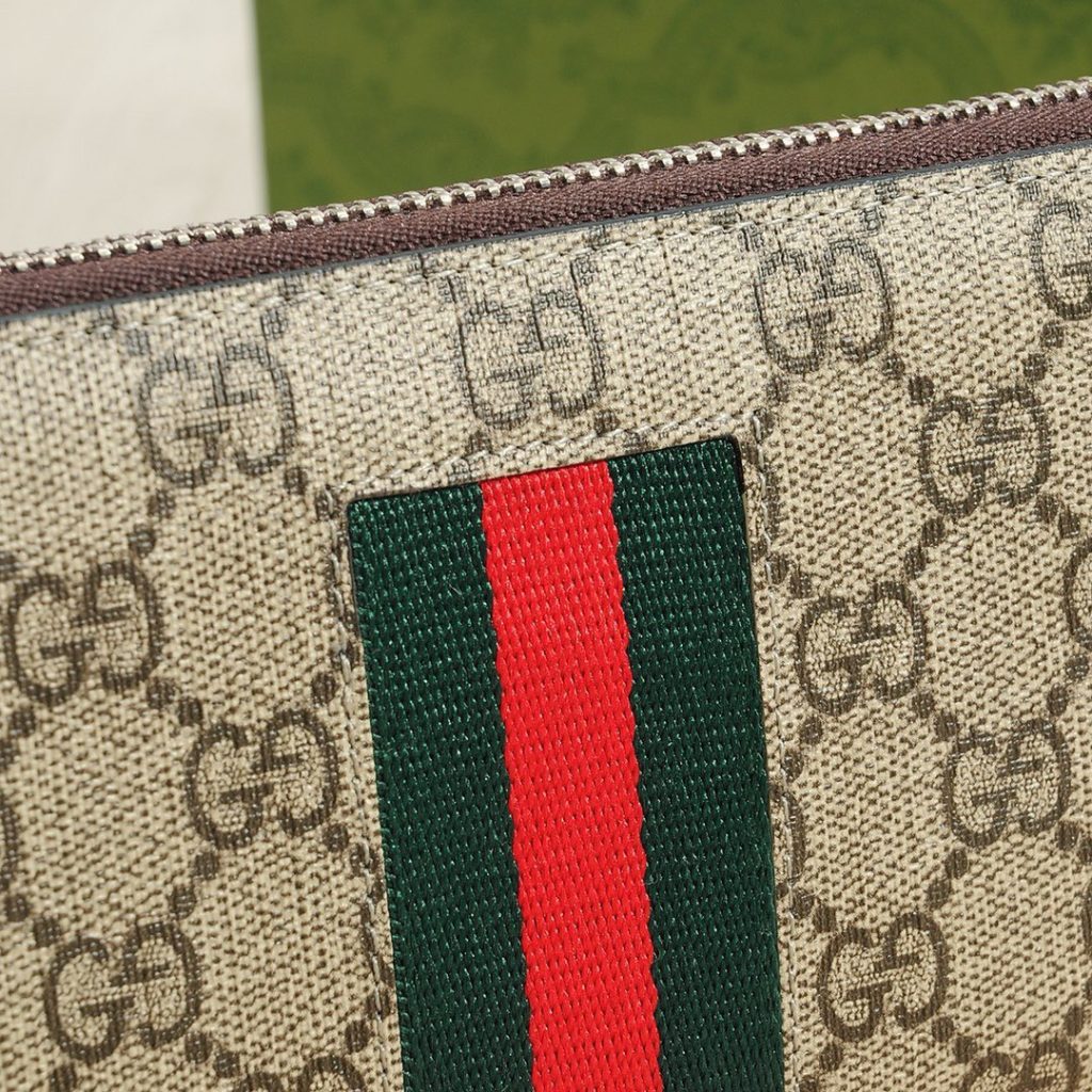 GUCCI グッチ ロングジップ長財布 ブラック ベージュ 21x11cm - 画像 5