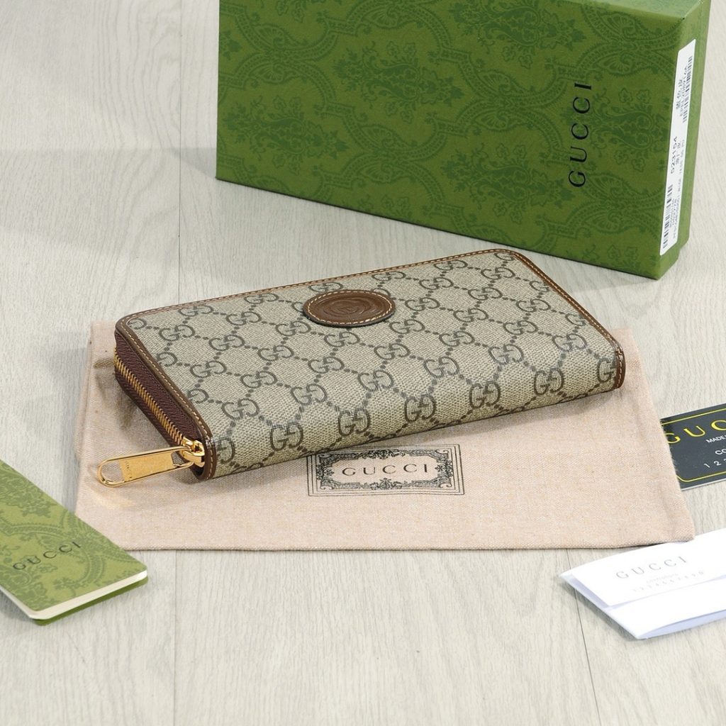 GUCCI グッチ グッチ ロングジップ长財布 ブラウン 黒 - 画像 4