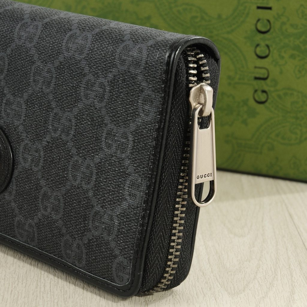 GUCCI グッチ ロングウォレット 単一ファスナー ブラック - 画像 5