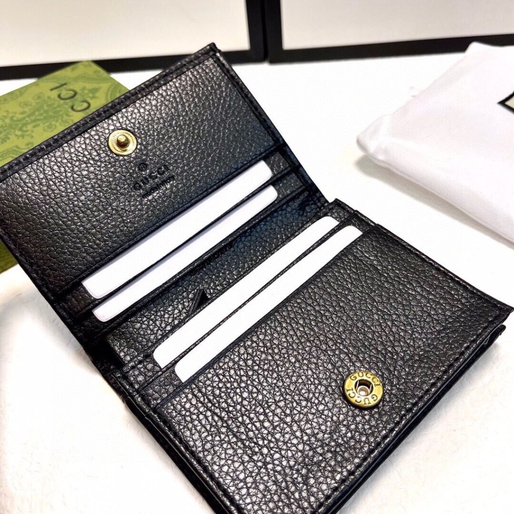 GUCCI グッチ 折り財布 本革仕様 マルチカードケース ファスナー 黒 - 画像 8
