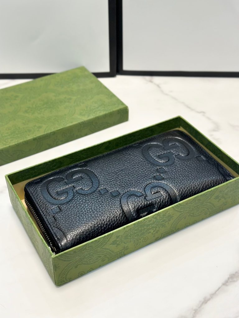 Gucci グッチ ロングウォレット ファスナー 黒 19x10cm - 画像 3