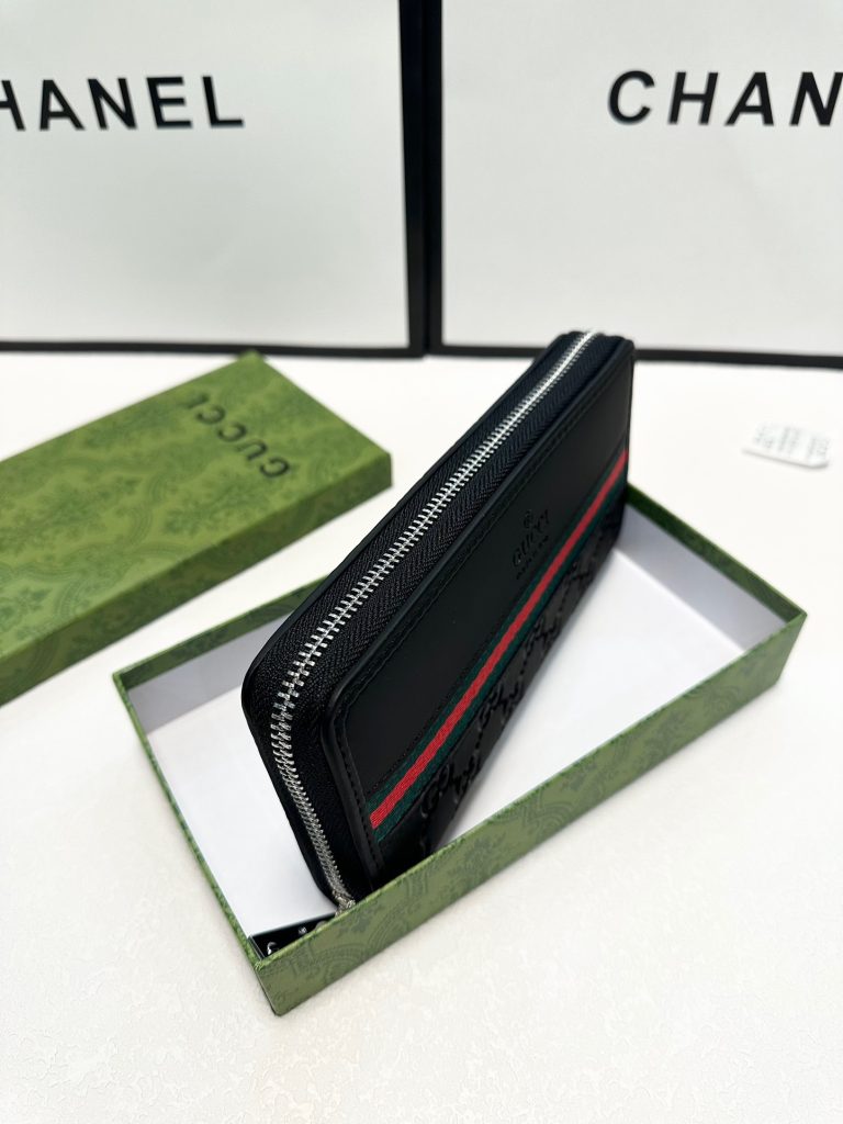 GUCCI グッチ 長財布 レザー インフィニティ デザイン ブラック - 画像 4