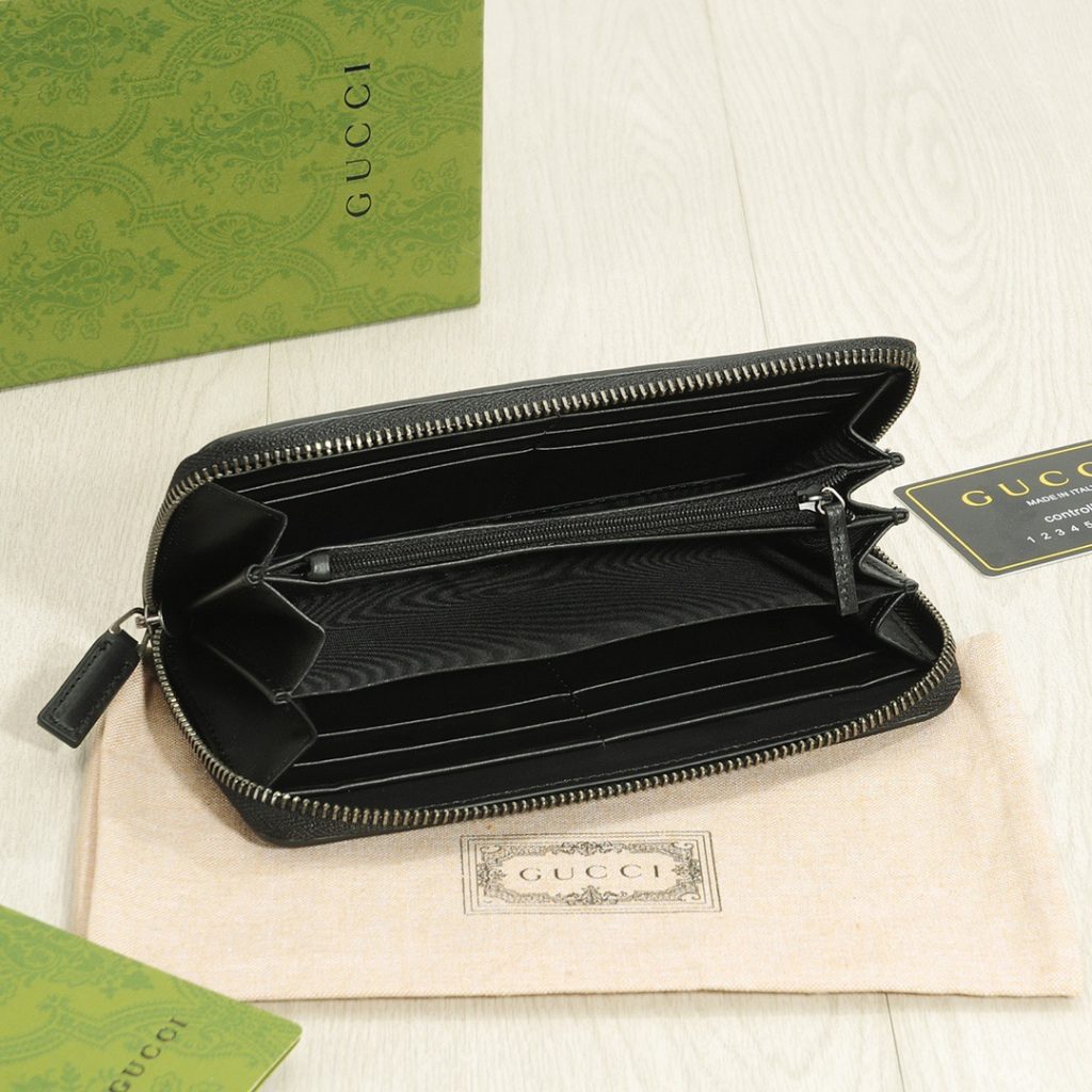 GUCCI グッチ 長財布 ロングジップ 高級本革 ブラック - 画像 7