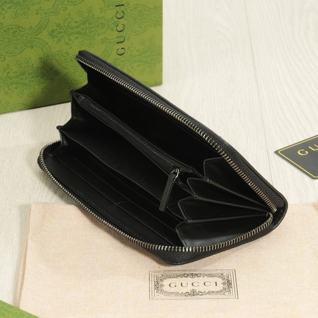 GUCCI グッチ 長財布 ロングジップ 高級本革 ブラック - 画像 8
