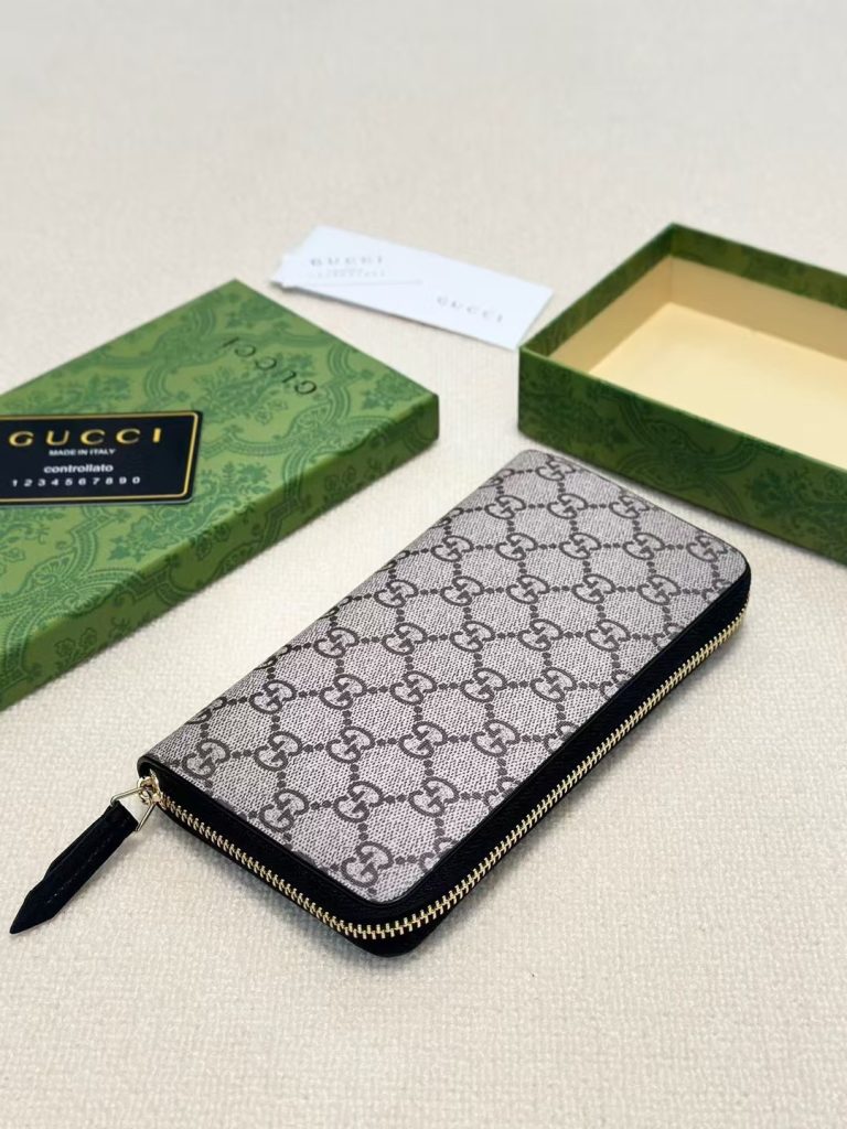 Gucci グッチ グッチ コインケース ビーズ ロングジップ アイコン ブラック ベージュ - 画像 7
