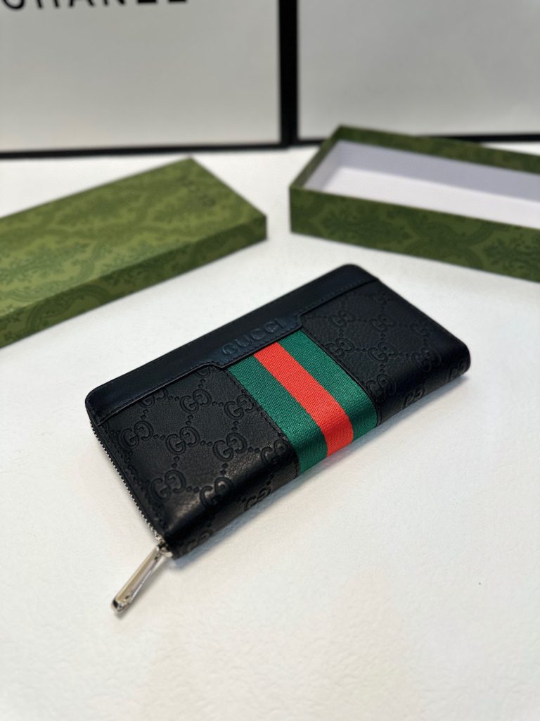 GUCCI グッチ 財布 長財布 メンズ ズッパー付き 本革 21x11cm 黒 - 画像 2