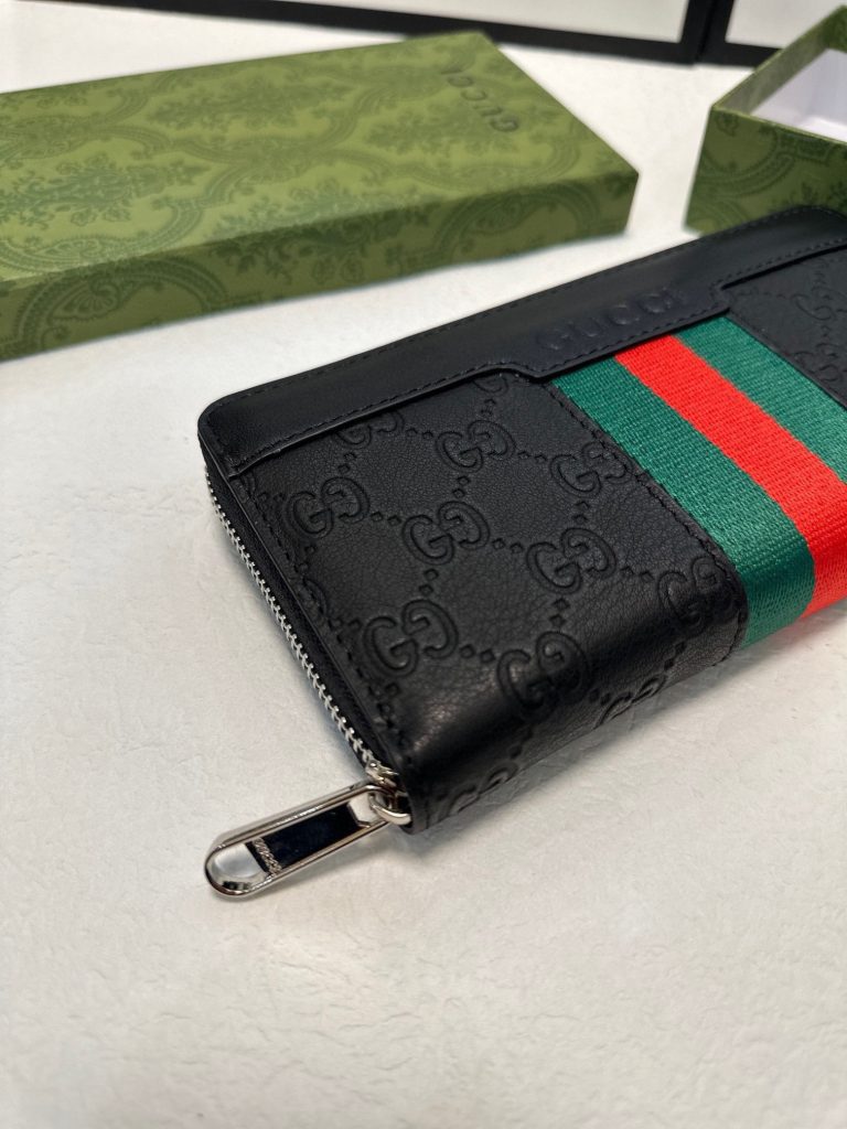 GUCCI グッチ 財布 長財布 メンズ ズッパー付き 本革 21x11cm 黒 - 画像 4