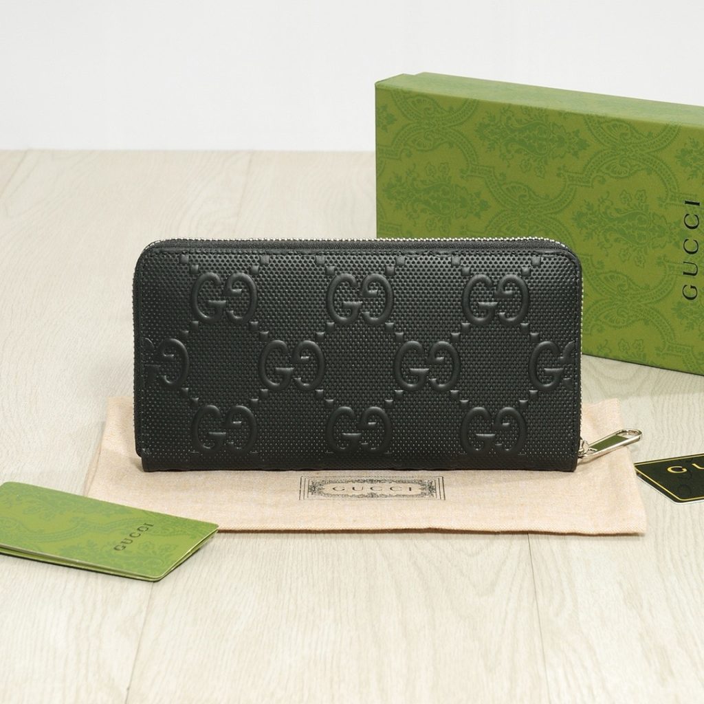 GuCCI グッチ 長財布 本革 シグネチャー ブラック - 画像 2