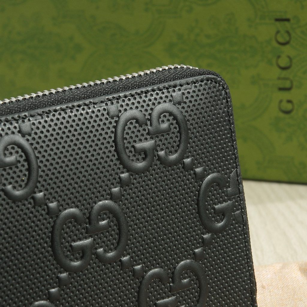 GuCCI グッチ 長財布 本革 シグネチャー ブラック - 画像 5