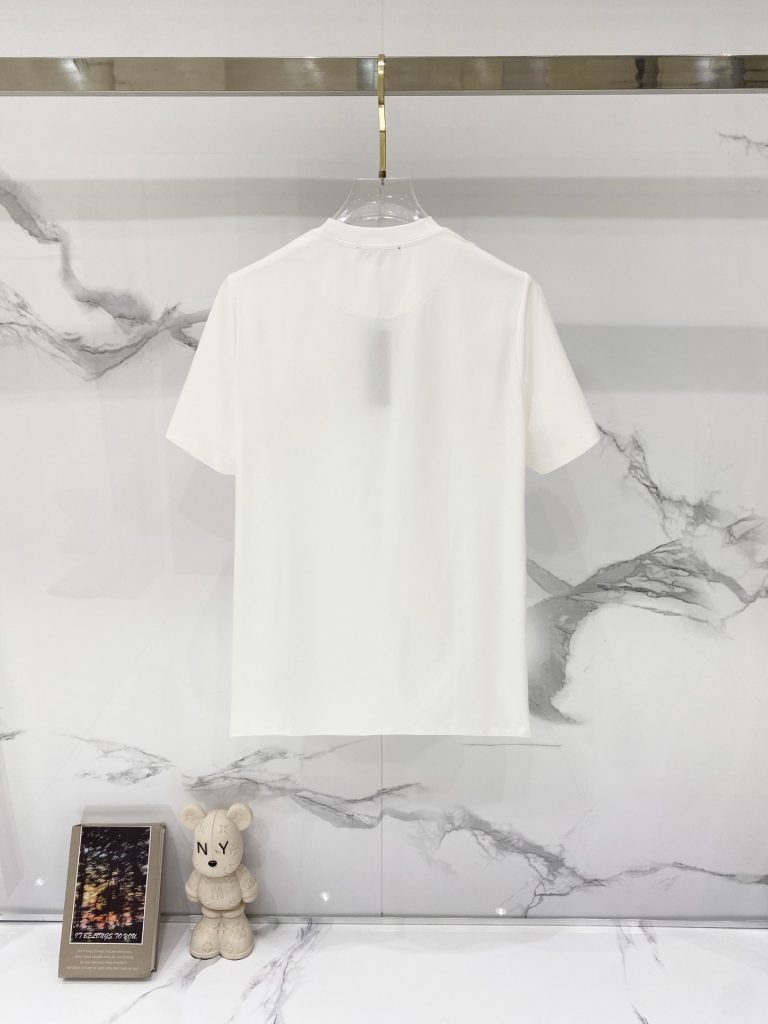 VERSACE/ヴァンズーズ シルクコットンTシャツ 金糸刺繍 メデューサ ロゴ 白 黒 杏色 全3色 - 画像 2