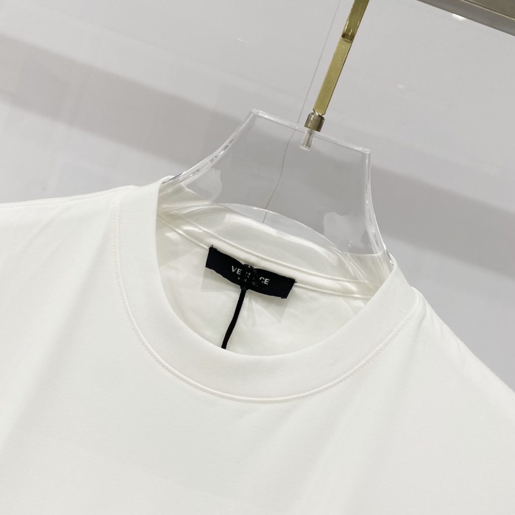 VERSACE/ヴェルサーチ シルクコットンTシャツ 美杜莎刺繍 ロゴ メンズ レディース 全3色 - 画像 3