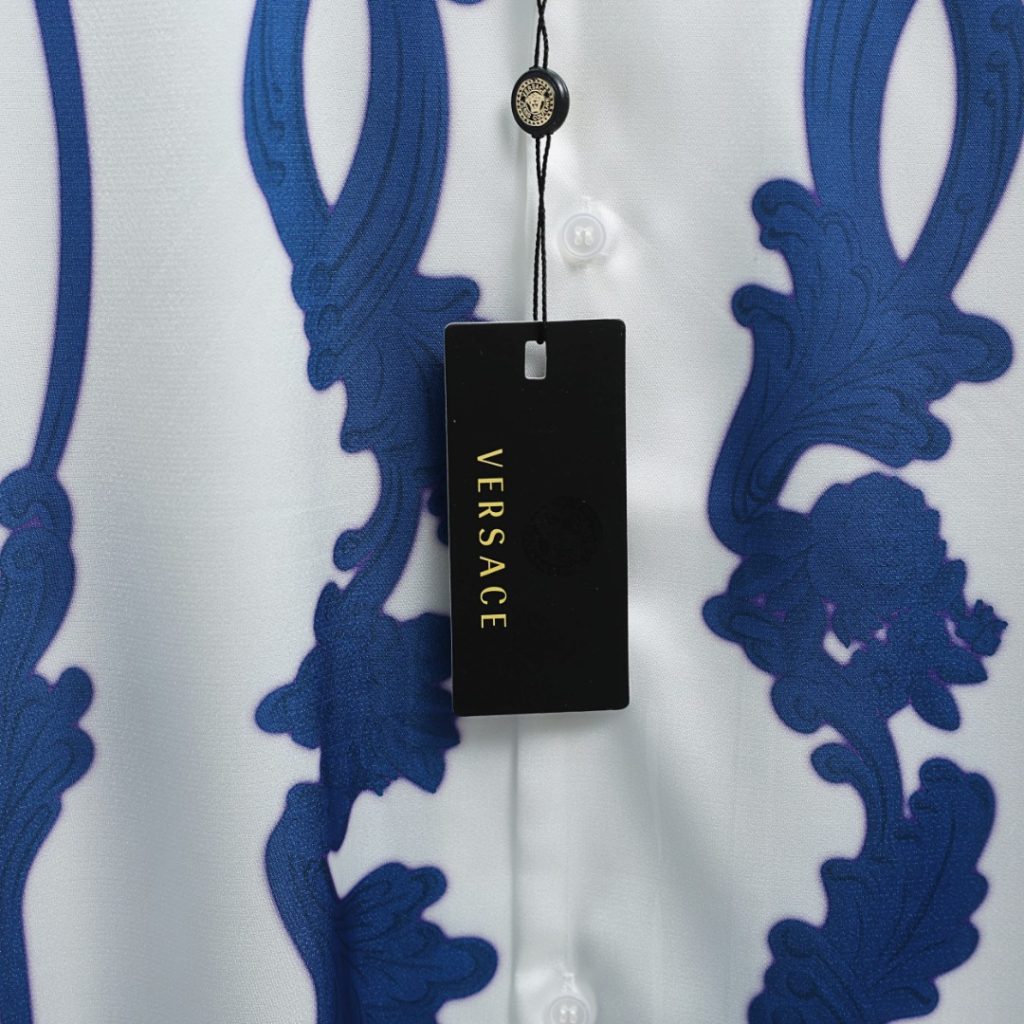 Versace/バーサACE シャツ&ショートパンツセット バロック柄 白×紺 - 画像 4