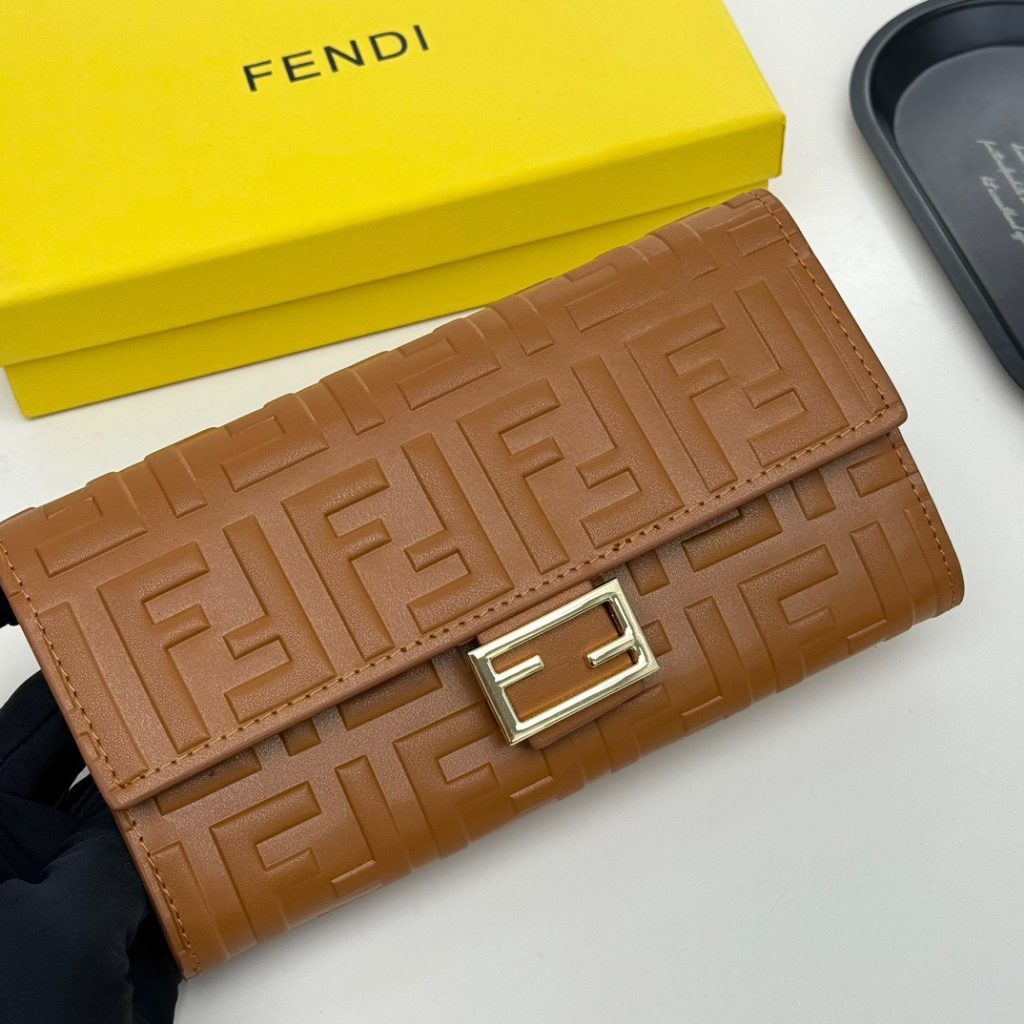 フェンディ コピー 長財布 ブランドコピー ファスナー付き ファッション レディース ブラウン - 画像 2