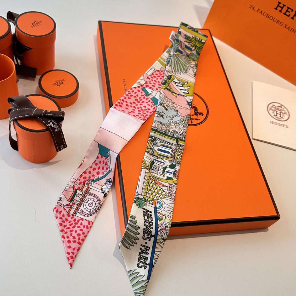 エルメス　Hermes Twilly　ツイリー　スカーフ　レディーススカーフ　Scarf　可愛い　3点 - 画像 3