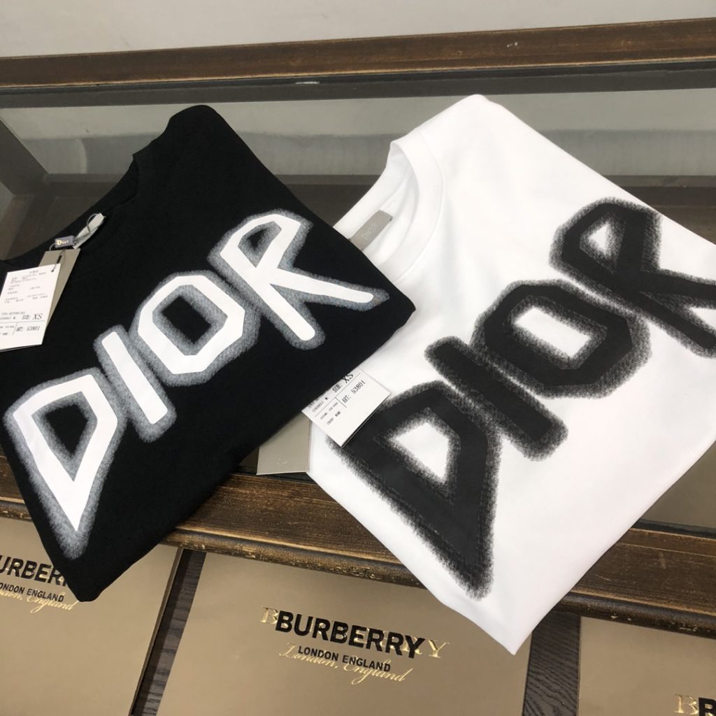Dior タイプ Tシャツ ロゴプリント メンズ レディース 男女兼用 ブラック ホワイト コピー - 画像 2