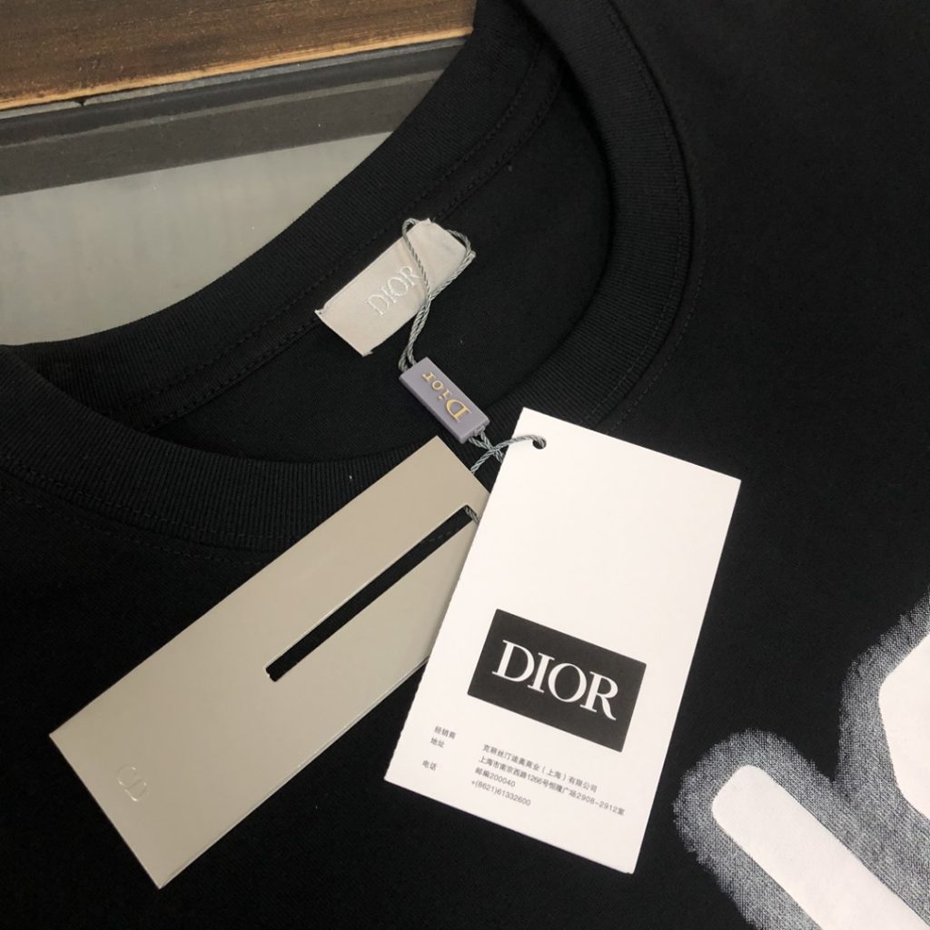 Dior タイプ Tシャツ ロゴプリント メンズ レディース 男女兼用 ブラック ホワイト コピー - 画像 4