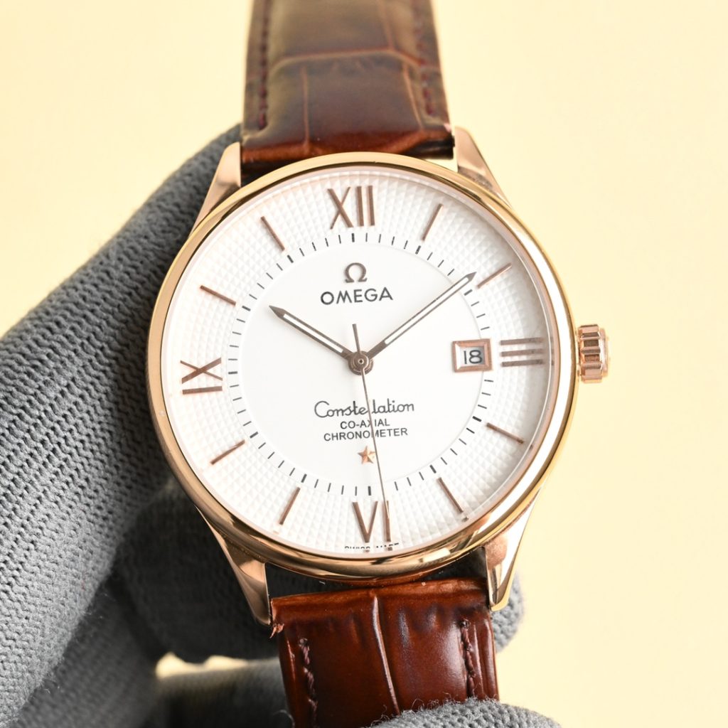 OMEGA オメガ ディスク レディース 時計 コピー ローマ数字 ホワイト シルバー ブラック ブラウン - 画像 3
