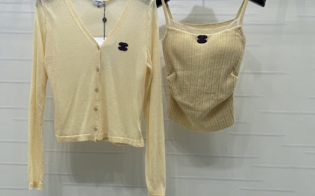 CHANEL コピー ニット カーディガン ワンピース セットアップ レディース 黄色