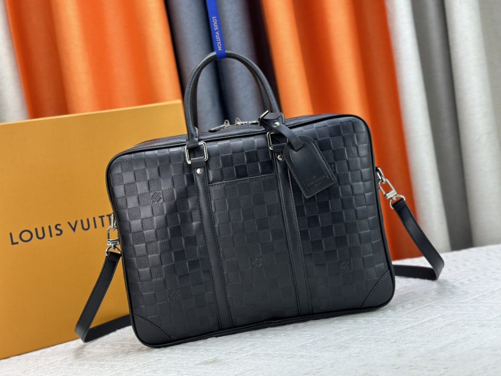ルイヴィトン　LOUIS VUITTON　人気定番ポルトドキュマンヴォワヤージュ　メンズバッグ　ビジネスバッグ　トートバッグ　ブラック　ダミエ　エビ　バッグ　ハンドバッグ　2種 - 画像 3