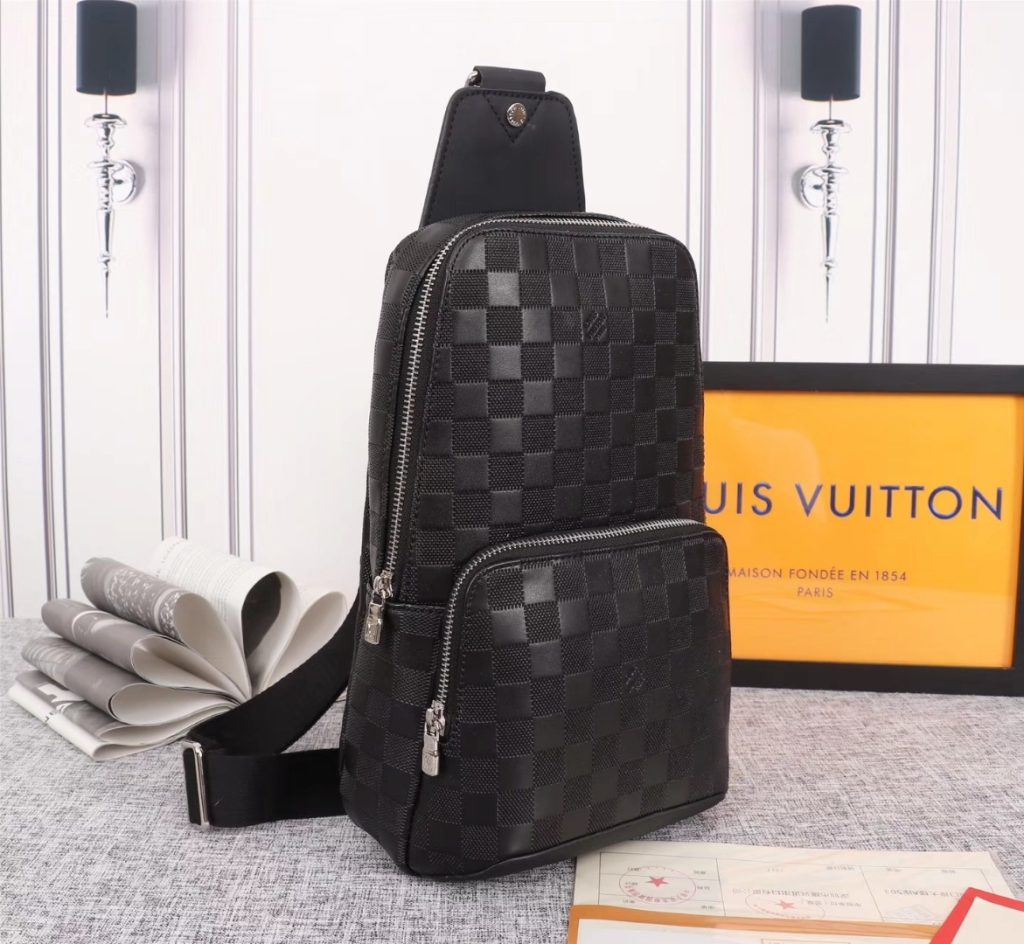 LOUIS VUITTON ルイ ヴィトン アヴェニュー スリングバッグ ダミエ ブラック メンズバッグ ショルダーバッグ 男性 送料込み - 画像 2