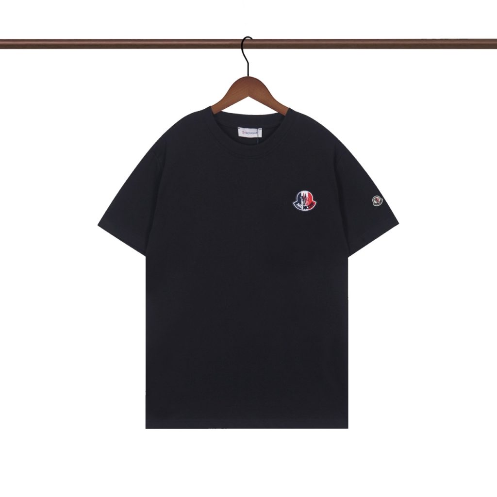 モンクレール　MONCLER　半袖シャツ　クルーネックシャツ　ブラック/ホワイト　男女兼用　カップルシャツ　刺繍　シンプル　 T-shirt　2色 - 画像 3